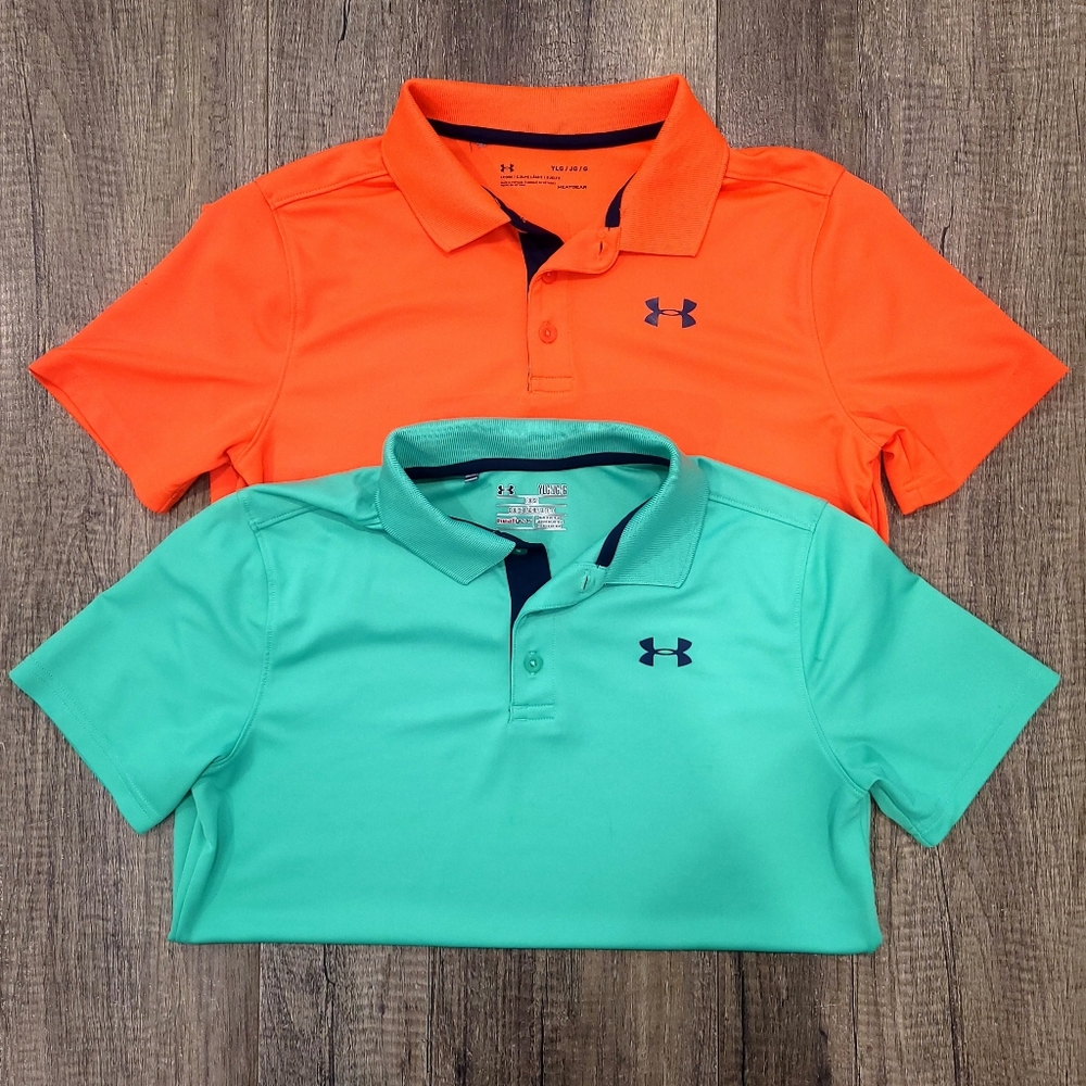 2 Youth Large Under Armour Polos